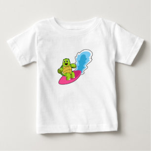 Turtle as Surfer med Surfboard T Shirt
