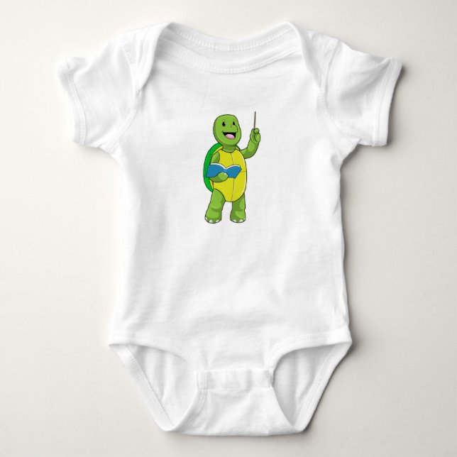 Turtle as Teacher with Bok & Pointer T Shirt (Framsida)