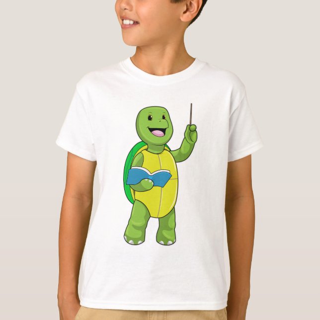 Turtle as Teacher with Bok & Pointer T Shirt (Framsida)