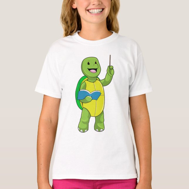 Turtle as Teacher with Bok & Pointer T Shirt (Framsida)