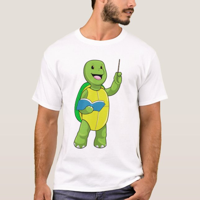 Turtle as Teacher with Bok & Pointer T Shirt (Framsida)