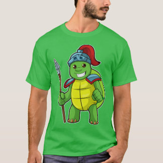 Turtle as Warrior med Spear Helmet T Shirt