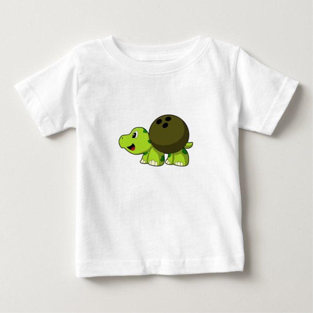Turtle at Bowling med Bowling ball T Shirt (Framsida)