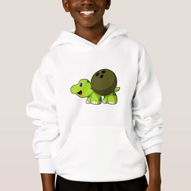 Turtle at Bowling med Bowling ball T Shirt (Framsida)
