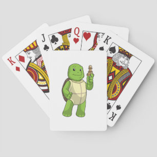 Turtle at Chess with Chess biet Pawn Casinokort
