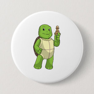 Turtle at Chess with Chess biet Pawn Knapp
