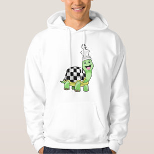 Turtle at Chess with Chess board & Kung Hoodie