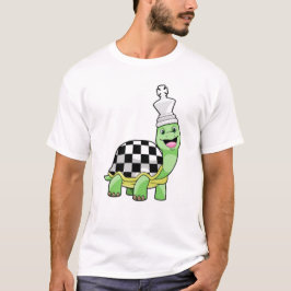 Turtle at Chess with Chess board & Kung T Shirt
