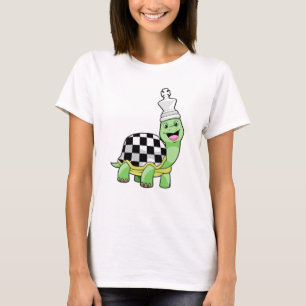 Turtle at Chess with Chess board & Kung T Shirt