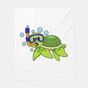Turtle at Diving with Snorkel Fleecefilt