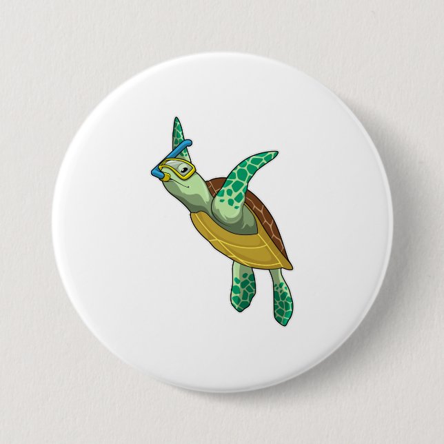 Turtle at Diving with Snorkel Knapp (Framsida)