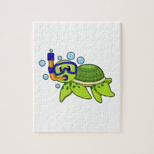 Turtle at Diving with Snorkel Pussel