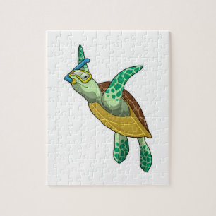 Turtle at Diving with Snorkel Pussel
