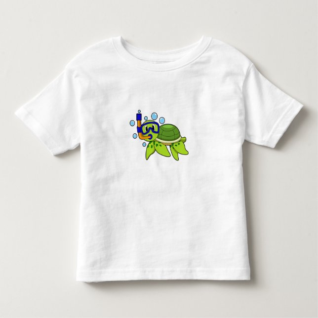 Turtle at Diving with Snorkel T Shirt (Framsida)