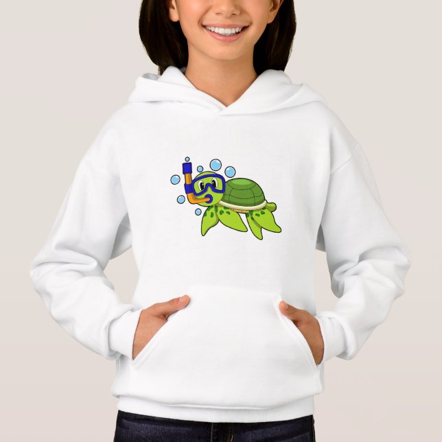 Turtle at Diving with Snorkel T Shirt (Framsida)