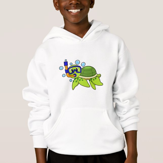 Turtle at Diving with Snorkel T Shirt (Framsida)