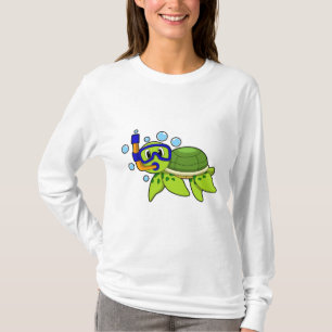 Turtle at Diving with Snorkel T Shirt