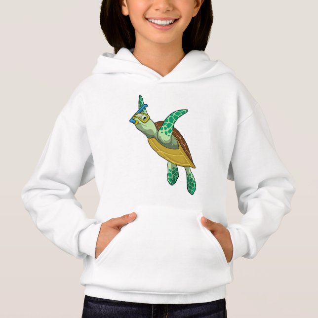 Turtle at Diving with Snorkel T Shirt (Framsida)