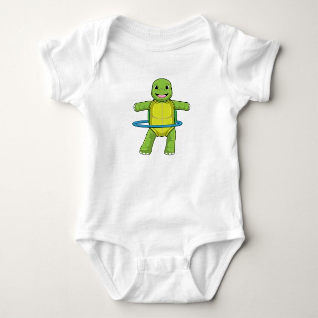 Turtle at Fitness med Fitness däck T Shirt (Framsida)