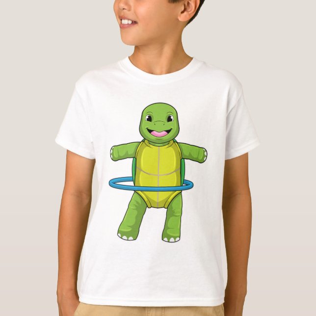 Turtle at Fitness med Fitness däck T Shirt (Framsida)