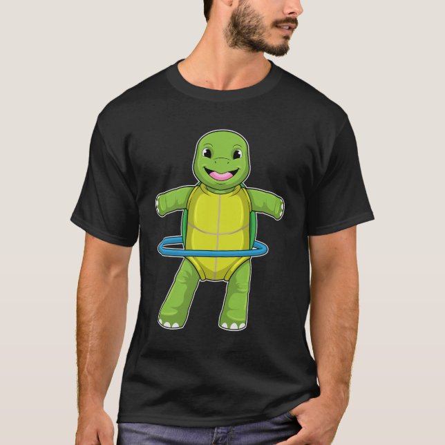 Turtle at Fitness med Fitness däck T Shirt (Framsida)
