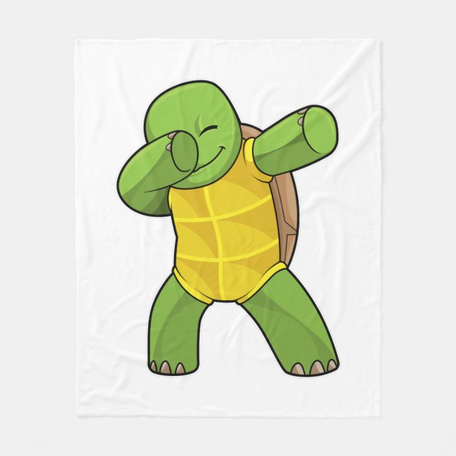 Turtle at Hip hop Dance Dab Fleecefilt (Framsidan)