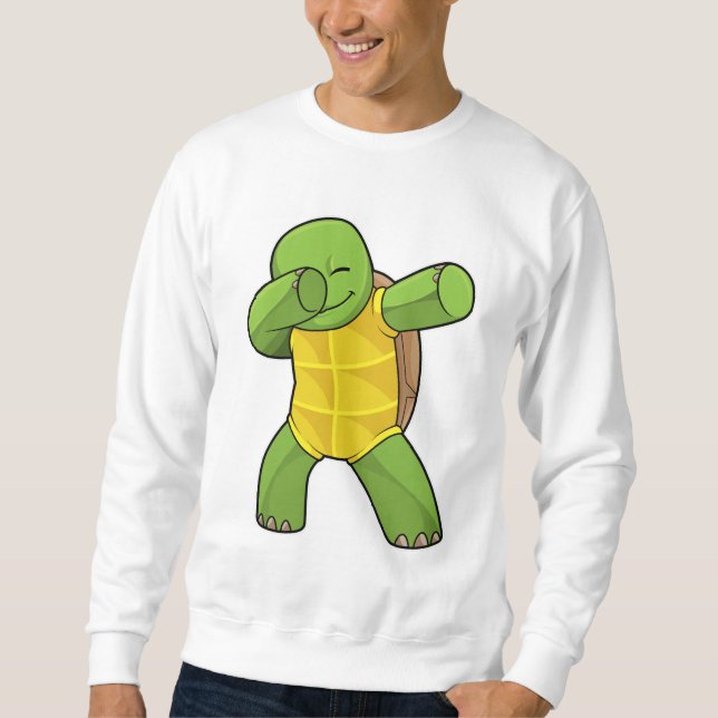 Turtle at Hip hop Dance Dab Lång Ärmad Tröja (Framsida)