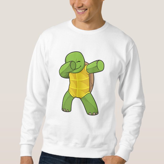 Turtle at Hip hop Dance Dab Lång Ärmad Tröja (Framsida)