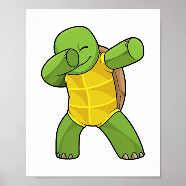 Turtle at Hip hop Dance Dab Poster (Framsidan)