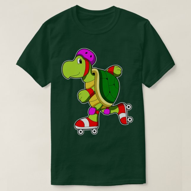 Turtle at Inline Skates with Inline Skates T Shirt (Design framsida)