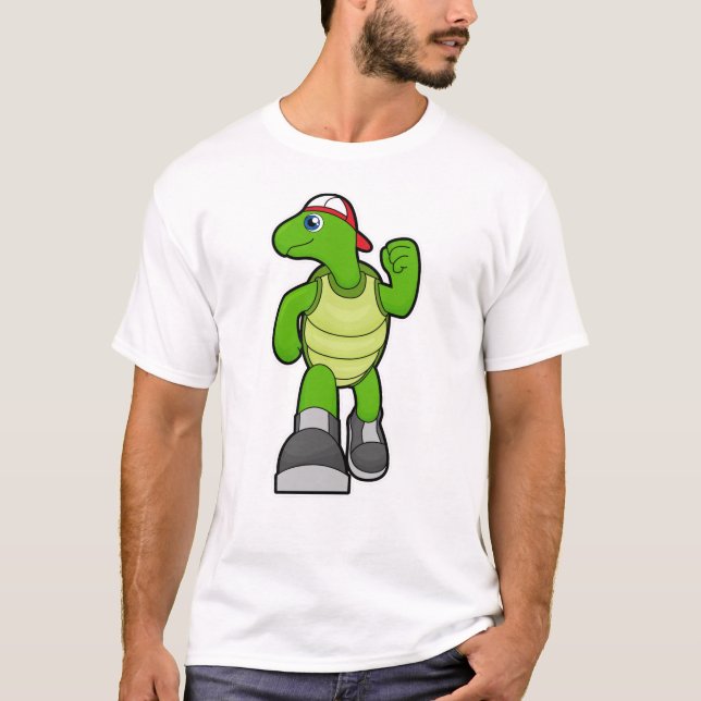 Turtle at Runwith Cap T Shirt (Framsida)