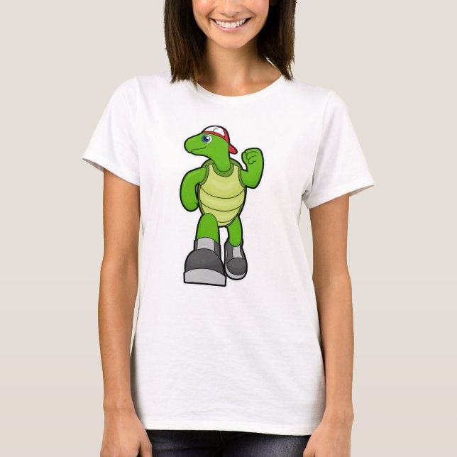 Turtle at Runwith Cap T Shirt (Framsida)
