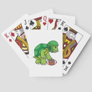 Turtle at Sports with Football & Helmet Casinokort