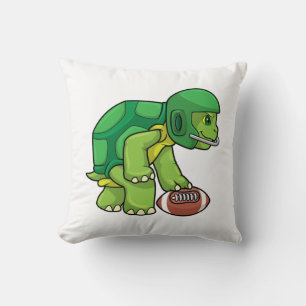 Turtle at Sports with Football & Helmet Kudde