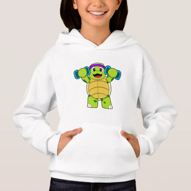 Turtle at Strength Training & Dumbbells T Shirt (Framsida)