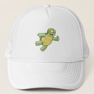 Turtle at Swimming with Swimming goggles Keps