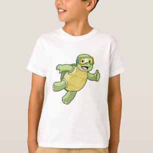 Turtle at Swimming with Swimming goggles T Shirt