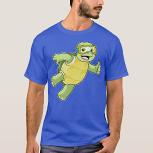 Turtle at Swimming with Swimming goggles T Shirt