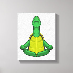 Turtle at Yoga Meditation Canvastryck