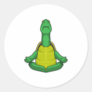 Turtle at Yoga Meditation Runt Klistermärke