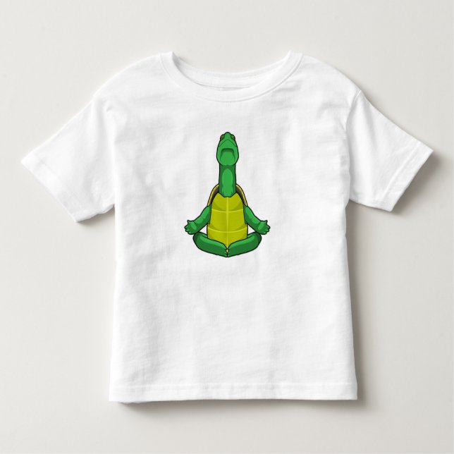 Turtle at Yoga Meditation T Shirt (Framsida)