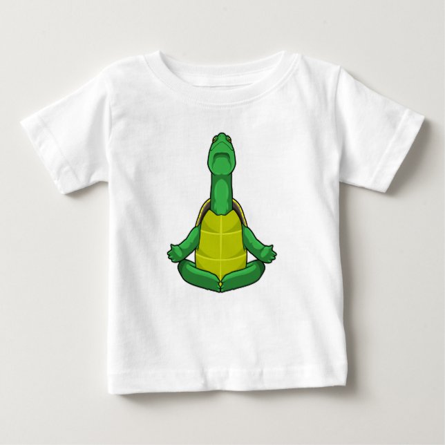 Turtle at Yoga Meditation T Shirt (Framsida)
