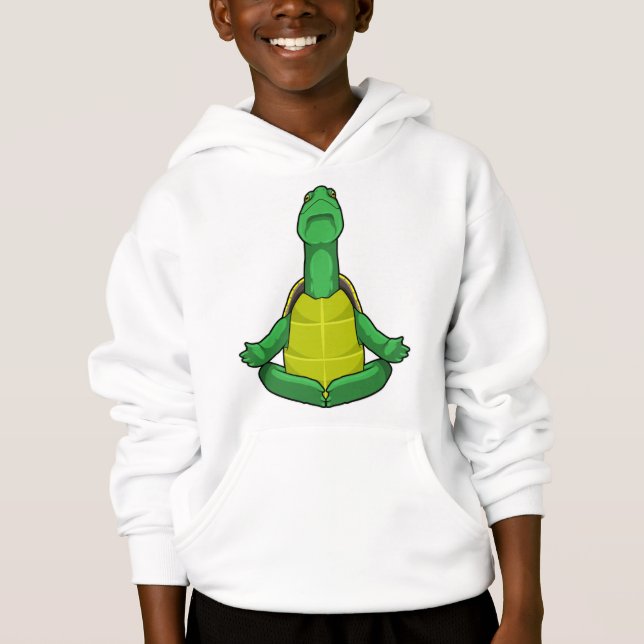 Turtle at Yoga Meditation T Shirt (Framsida)