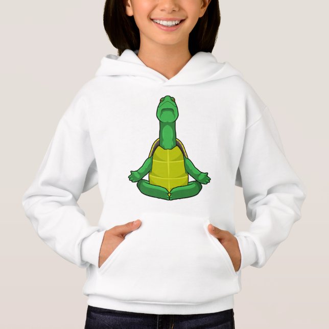 Turtle at Yoga Meditation T Shirt (Framsida)