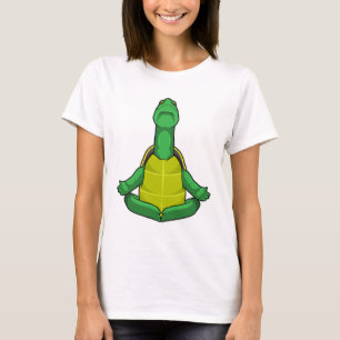 Turtle at Yoga Meditation T Shirt