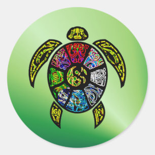 Turtle Ba-Gua Runt Klistermärke