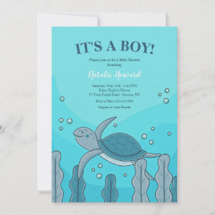 Turtle Baby Shower Inbjudningar