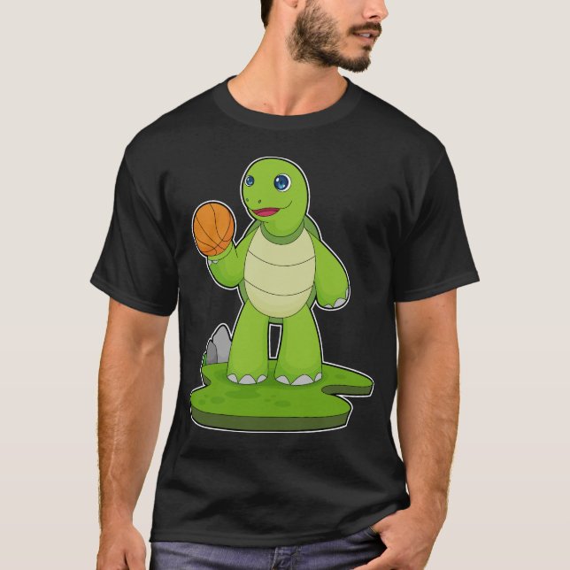 Turtle Basketball-spelare Basketball T Shirt (Framsida)