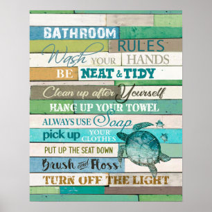Turtle Bathroom Regler inspiration & Motivational Poster