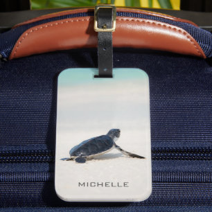 Turtle Beach Journey Personlig Namn   Natur Bagagebricka